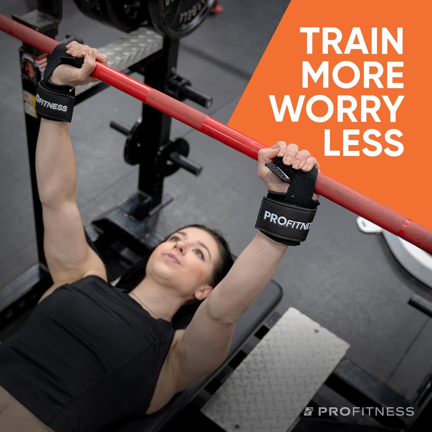 Black leather weightlifting belt with 'PROfitness' logo in front.